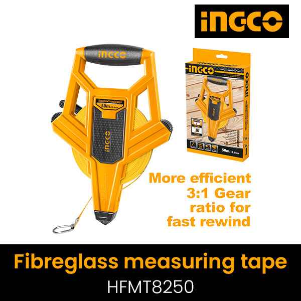 INGCO FIBREGLASS MEASURING TAPE 50mx12.5mm HFMT8250
