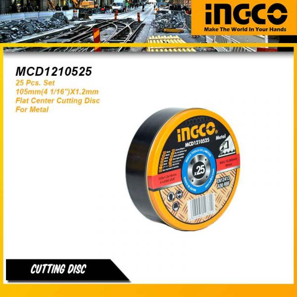 INGCO ABRASIVE METAL CUTTING DISC SET 105mm MCD1210525