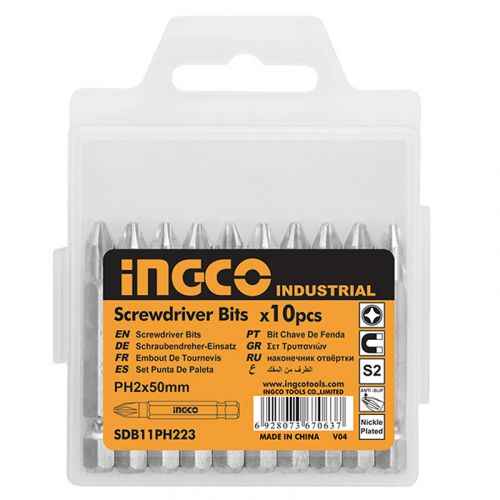 INGCO SCREWDRIVER BIT PH2,50mm,10pcs/set SDB11PH223