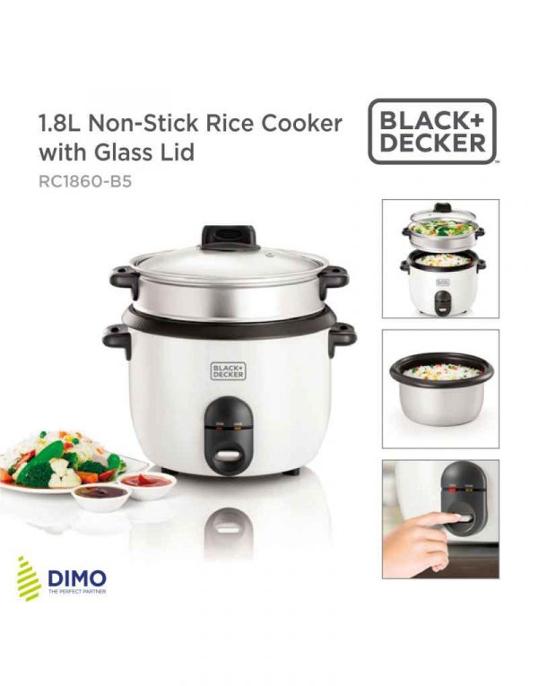 Black and Decker 1.8L Nonstick Rice Cooker RC1860-B5